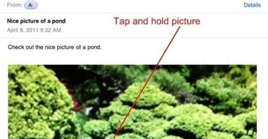 Come salvare un allegato fotografico sul tuo iPad