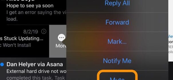 Come smettere di ricevere notifiche da discussioni di gruppo via e-mail su iPhone o iPad