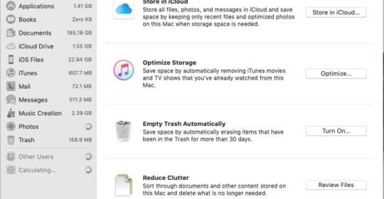 Come gestire o eliminare lo spazio di archiviazione spurgabile sul Mac