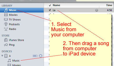 Utilizzo di base dell'iPod sul vostro iPad
