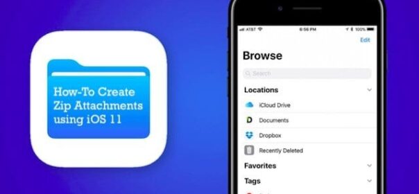 Come creare allegati Zip utilizzando l'applicazione iOS 11 Files App