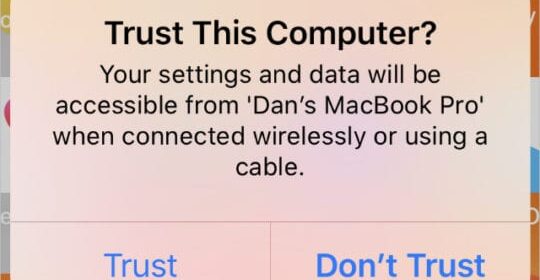 Reimpostare l'impostazione Trust This Computer sul vostro iPhone o iPad
