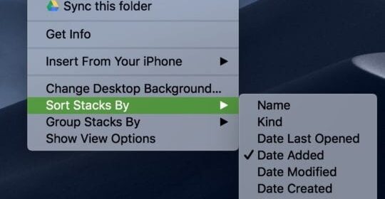 Come usare Stacks in macOS Mojave per organizzare il tuo desktop