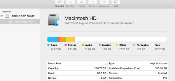 Come controllare lo spazio su disco rigido del Mac